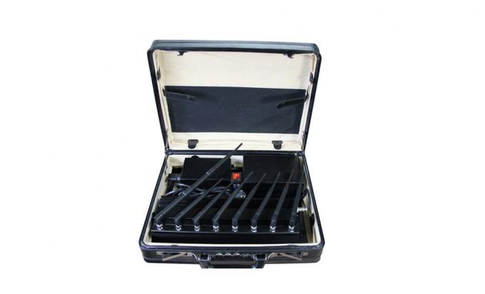 Aktenkoffer 8 Bands 4G Handy-Signalstörgerät, WiFi-GPS-Störgerät UHF-VHF-Störgerät mit Fernbedienung 0